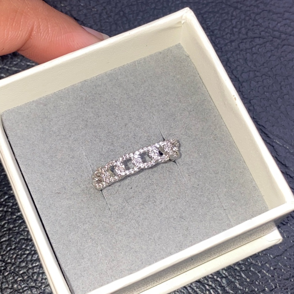 Pave CZ Cuban Link Ring - Picture 7 of 14
